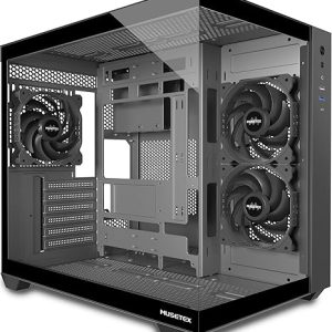 MUSETEX ATX PC Case, 3 x 120mm Fans Pre-Installed, 360MM RAD Support, 270