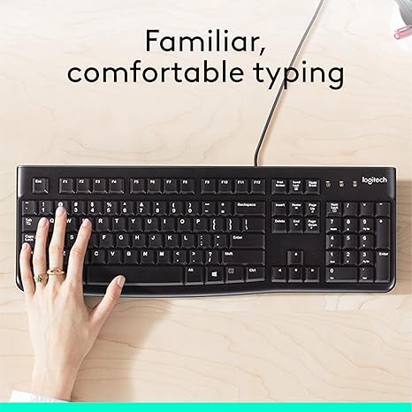 Logitech K120 Wired Keyboard for Windows, Plug and Play, Full-Size, Spill-Resistant - Image 2